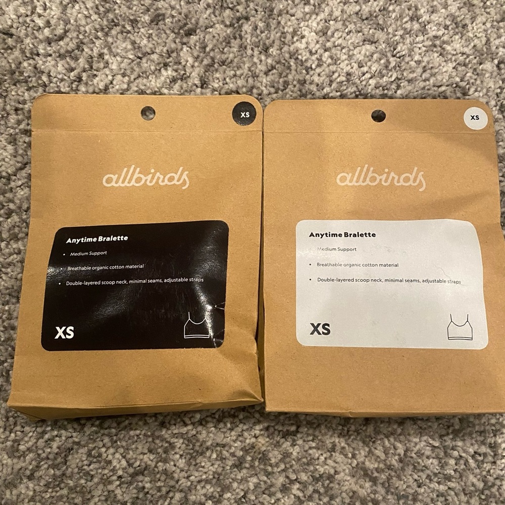 NEW Allbirds Set of 2 Anytime Bralettes, XS - Picture 2 of 3